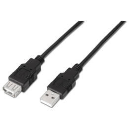 CABLE AISENS USB 2.0 TIPO A M-A H NEGRO 1.8M