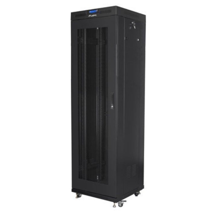 ARMARIO LANBERG RACK 19" 42U 600X600 FLAT PACK V2 PUERTA MESH CON LCD NEGRO