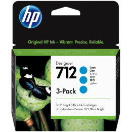 TINTA HP 712 PACK 3 CIAN