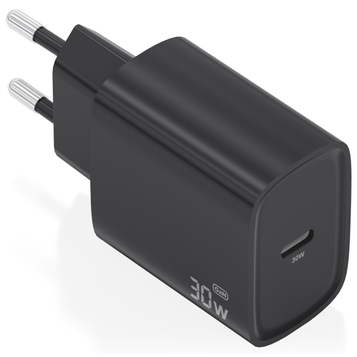 CARGADOR AISENS GAN 30W 1XUSB-C PD3.0 NEGRO