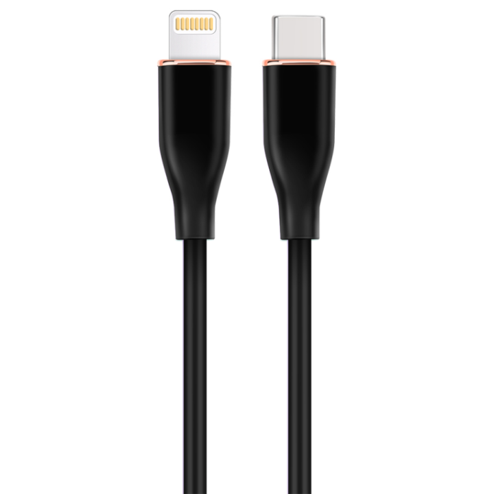 CABLE DE CARGA Y DATOS GEMBIRD USB TIPO-C A 8 PINES DE SILICONA PREMIUM 1,5M BK