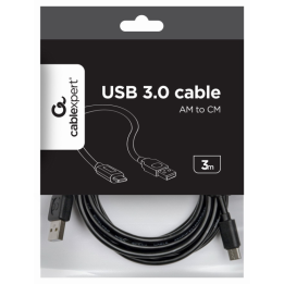 CABLE USB GEMBIRD 2.0 A TIPO C MACHO MACHO CARGA RAPIDA 3M