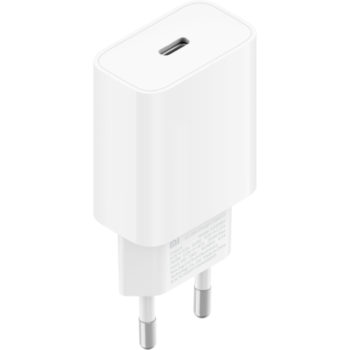 CARGADOR XIAOMI MI FAST CHARGER C 20W USB-C BLANCO