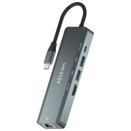 HUB AISENS 5 EN 1 USB-C A 1XHDMI 1XRJ45 2XUSB 1XPD 15CM