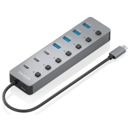 HUB AISENS USB3.2 Gen2 10G USB-C-4xUSB-A+3xUSB-C+1xUSB-C PD3.0 100W 30CM