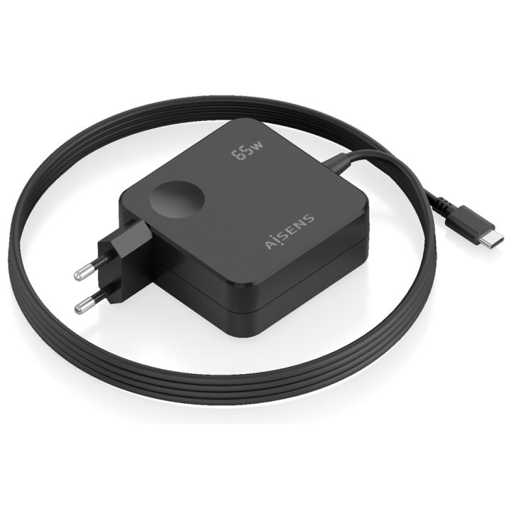 CARGADOR AISENS 65W PD3.0 1XUSB-C 1.5M NEGRO