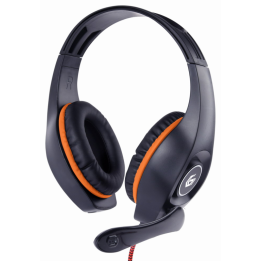 AURICULARES GAMING GEMBIRD GHS-05-O NARANJA NEGRO MICROFONO ALAMBRICO JACK 3.5MM