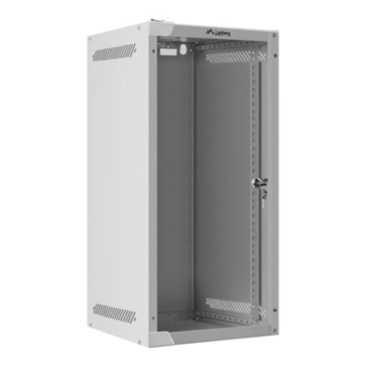 ARMARIO LANBERG MURAL 10" 12U/280X310 FLAT PACK GRIS PUERTA CRISTAL