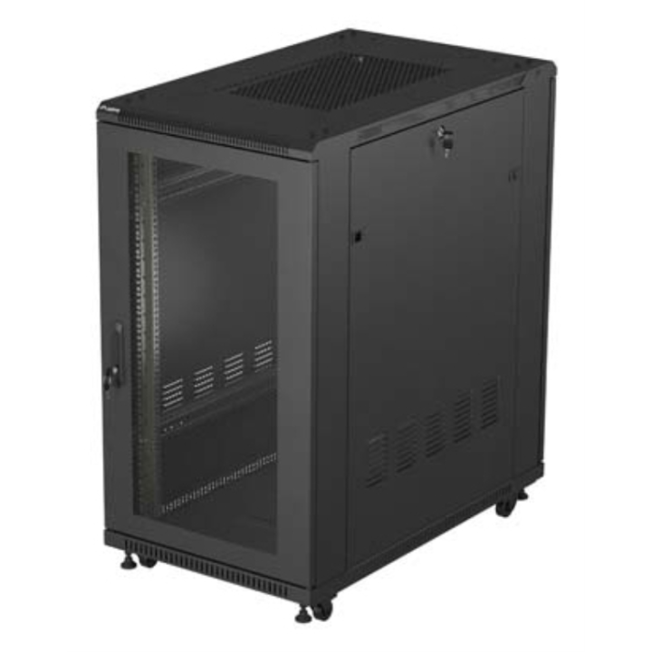 ARMARIO LANBERG RACK 19" 22U 600X1000 FLAT PACK PUERTA PERFORADA NEGRO