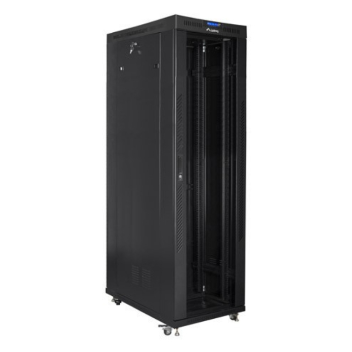 ARMARIO LANBERG RACK 19" 42U 600X1200 FLAT PACK NEGRO PUERTA CRISTAL CON LCD