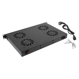PANEL VENTILACION LANBERG LCD 4 VENTILADORES TERMOSTATO 230V 1U RACK 19 NEGRO