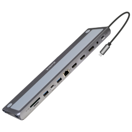 EWENT DOCK MULTIPUERTO 12 EN 1, 1X TYPE-C DATA, 3X USB 3.2 PD 100W