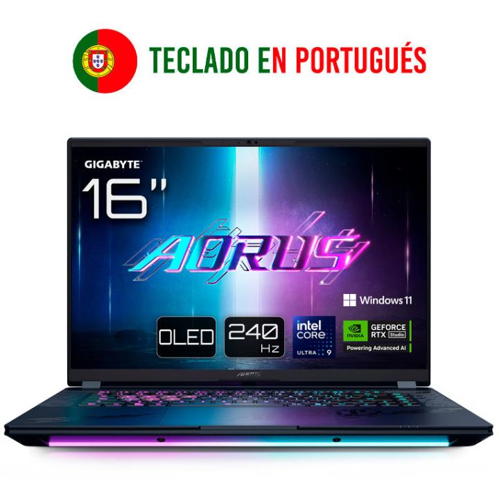 PORTATIL GIGABYTE AORUS MASTER 16 U9-275HX RTX 5090 32GB 1TB 16"OLED W11P.