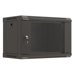 ARMARIO LANBERG MURAL RACK 19" 6U 540X350 FLAT PACK NEGRO PUERTA CRISTAL