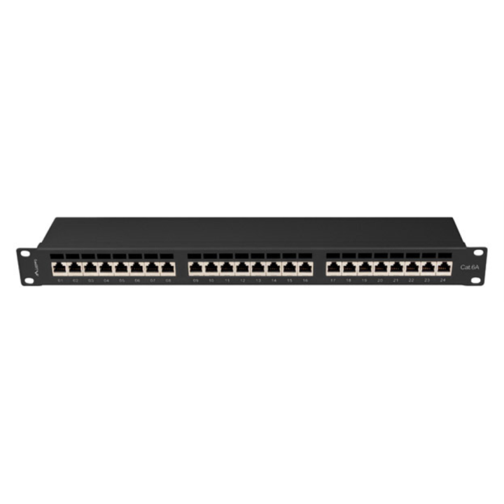 PATCH PANEL 24 PORT 1U 19" CAT.6A FTP BLACK LANBERG