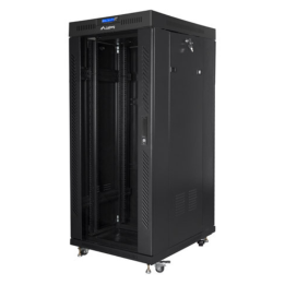ARMARIO LANBERG RACK 19" 27u 800X1000 FLAT PACK NEGRO PUERTA CRISTAL CON LCD