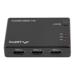 SWITCH VIDEO LANBERG 3 X HDMI + MICRO USB NEGRO CONTROL REMOTO