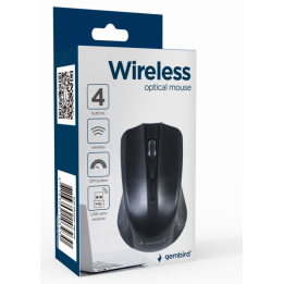 RATON GEMBIRD OPTICO 4 BOTONES NEGRO RF INALAMBRICO PILAS