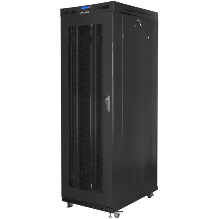 ARMARIO LANBERG RACK 19" 27U 800X1200 PUERTA MESH CON LCD FLAT PACK NEGRO