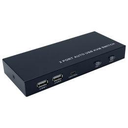 CONMUTADOR KVM AISENS HDMI 4K60HZ USB 1U-2PC CON ALIMENTACION NEGRO