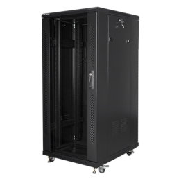ARMARIO LANBERG 19" 27U 600X800 FLAT PACK NEGRO CON PUERTA DE CRISTAL