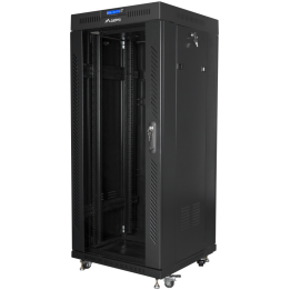 ARMARIO LANBERG 19" 27U 600X600 FLAT PACK NEGRO PUERTA CRISTAL CON LCD V2