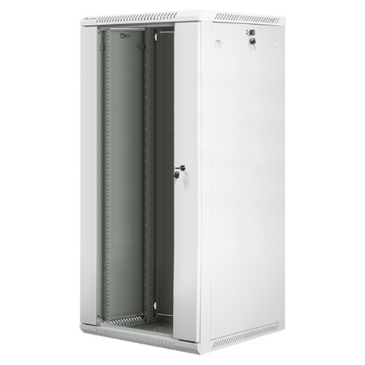 ARAMRIO LANBERG MURAL RACK 19" 27U/600X600 FLAT PACK PUERTA CRISTAL GRIS