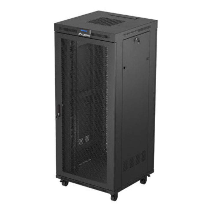 ARMARIO RACK 19" LANBERG 37U 800X800 FLAT PACK PUERTA PERFORADA CON LCD NEGRO