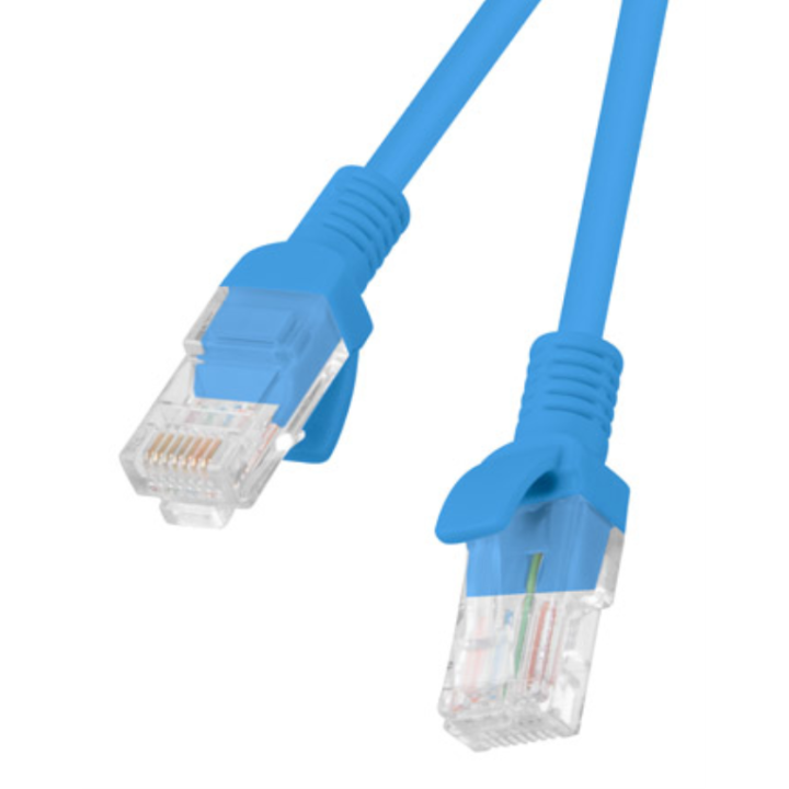 CABLE RED LANBERG LATIGUILLO CAT.6 UTP 1M AZUL FLUKE PASSED