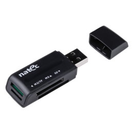 LECTOR DE TARJETAS NATEC MINI ANT 3 SDHC MMC M2 MICROSD USB 2.0 NEGRO
