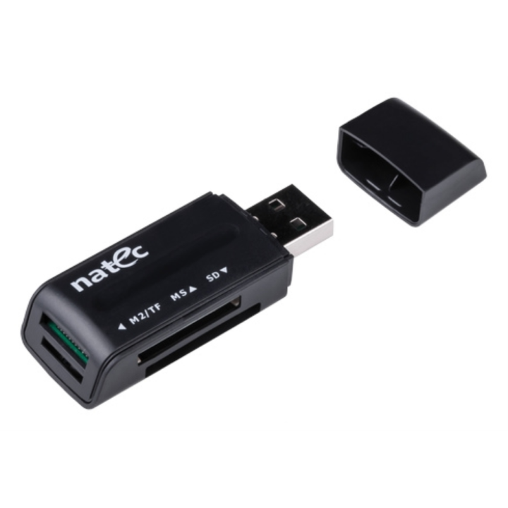 LECTOR DE TARJETAS NATEC MINI ANT 3 SDHC MMC M2 MICROSD USB 2.0 NEGRO