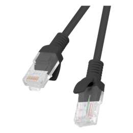 CABLE RED LANBERG LATIGUILLO CAT.6 UTP 0.5 M NEGRO FLUKE PASSED