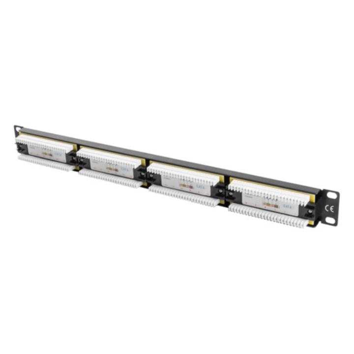 PATCH PANEL LANBERG CAT.6 UTP 24 PUERTOS 1U CAT.6 UTP 19" RACK NEGRO