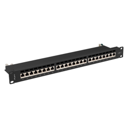 PATCH PANEL LANBERG 24 PUERTOS 1U 19? CAT.7 FTP NEGRO