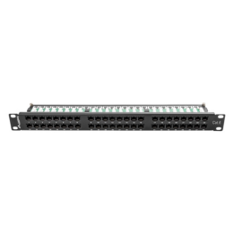PATCH PANEL LANBERG 48 PUERTOS 1U 19? CAT.6 NEGRO