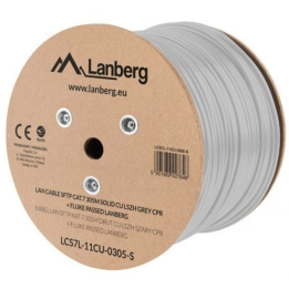 BOBINA CABLE RED LANBERG SFTP RJ45 CAT.7 SOLIDO CU AWG23 LSZH CPR 305M GRIS FLU