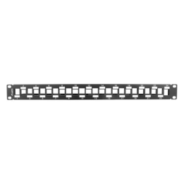 PATCH PANEL LANBERG 24PUERTOS 1U RACK 19 ESCALONADO ORGANIZADOR MOD KEYSTONE BK