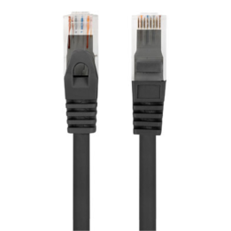 CABLE RED LANBERG LATIGUILLO CAT.6 UTP LSZH CU 0.25M NEGRO FLUKE PASSED