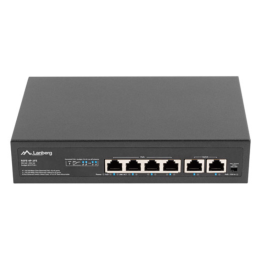 SWITCH LANBERG 6 PTOS 100MB 4xPOE+/2x FAST ETHER 60W RACK 10"/19"
