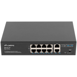 SWITCH LANBERG 10 PTOS 100MB 8xPOE+/2x GBIT ETHER 120W RACK 10"/19"