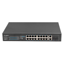 SWITCH LANBERG 18 PTOS 100MB 16xPOE+/2x GBIT ETHER 250W RACK 19"