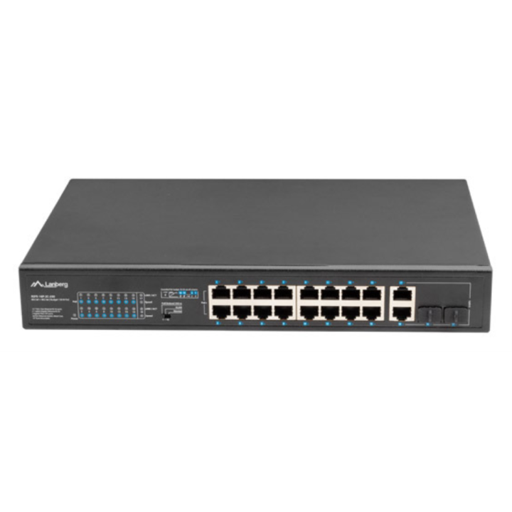 SWITCH LANBERG 18 PTOS 100MB 16xPOE+/2x GBIT ETHER 250W RACK 19"