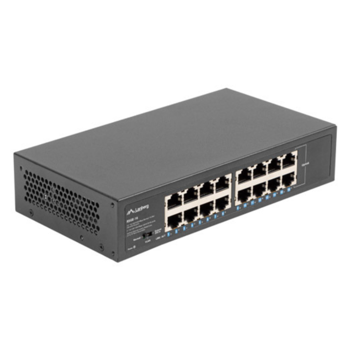 SWITCH LANBERG 16 PUERTOS GIGABIT ETHERNET RACK 10"/19"