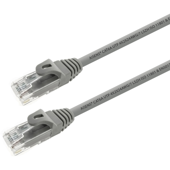 CABLE RED AISENS LATIGUILLO RJ45 LSZH CAT.6A UTP AWG24 25CM GRIS