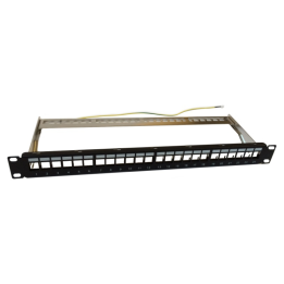 PANEL MODULAR WP 24 PUERTOS STP CAT5E/6 CON GESTOR DE CABLES