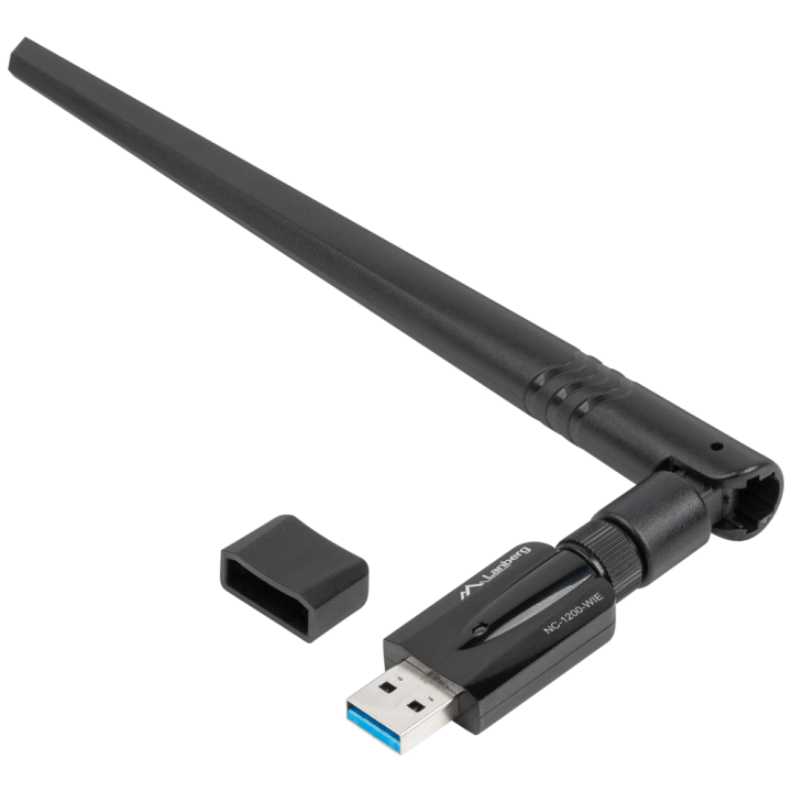 ADAPTADOR RED LANBERG USB WIFI 1200 MB/S DUAL BAND CON ANTENA