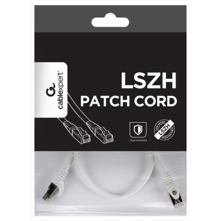 CABLE RED S-FTP GEMBIRD CAT 6A LSZH BLANCO 0,5 M