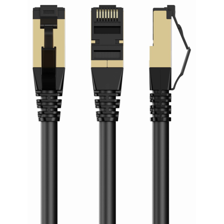 CABLE RED S-FTP GEMBIRD CAT 8 LSZH NEGRO 0,25 M