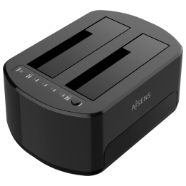 ESTACION DOCKING AISENS DOBLE ASDS-D03B SATA 2.5 3.5 A USB 3.0 3.1 GEN1 CLONE