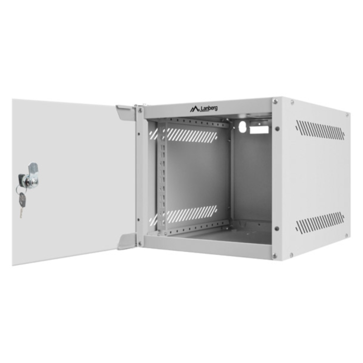 ARMARIO LANBERG MURAL RACK 10" 4U/280X310 FLAT PACK SILVER PUERTA CRISTAL